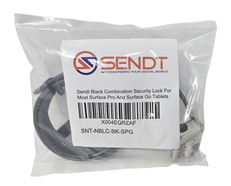 Sendt Black Combination Security Lock for Most Surface Pro and Surface Go Tablets