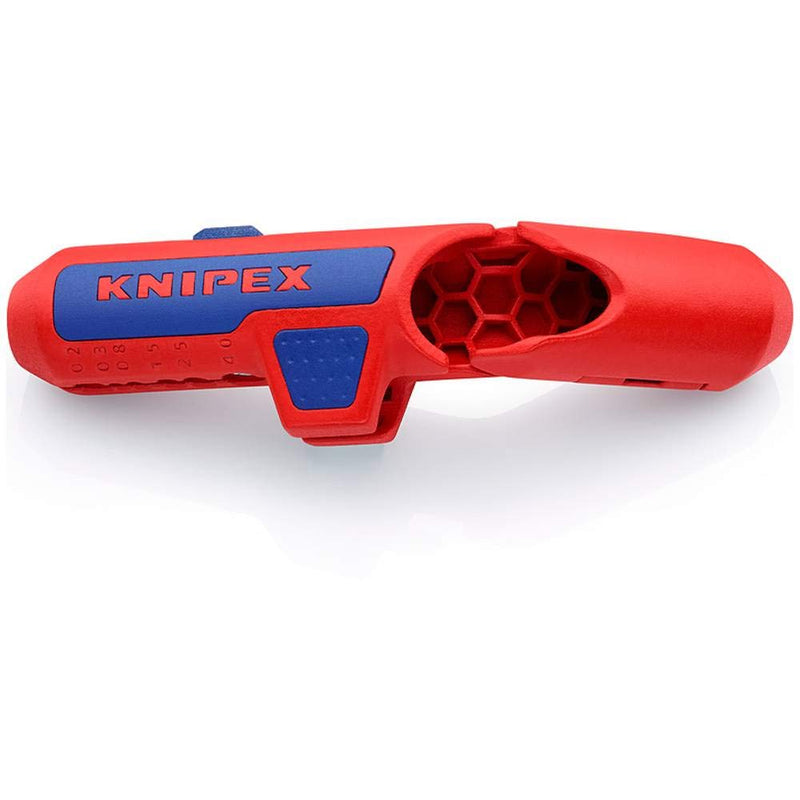 KNIPEX Ergostrip Universal Stripping Tool for Right-Handers, 135 mm, Round Cable, Coax Cables, Data Cables, Wire Stripper, 16 95 01 SB Right-Handed