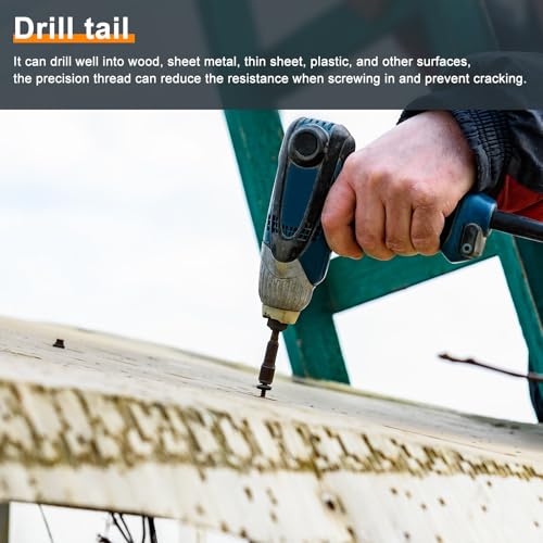 uxcell 100Pcs #14 x 2-1/2" Self Drilling Screws, 410 Stainless Steel #14 x 2-1/2" 100