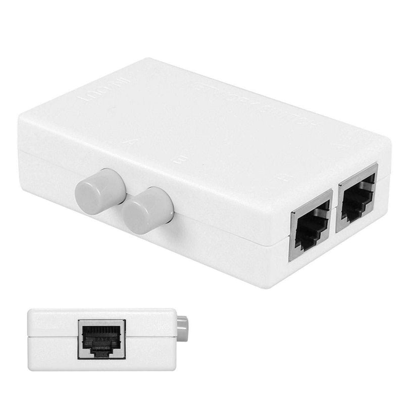 JSER UTP STP 2 in 1 Out 2 Ports RJ45 LAN CAT6 CAT5E Network Switch Selector Internal External Networking Switcher Splitter Box RJ45 Angled Adapter