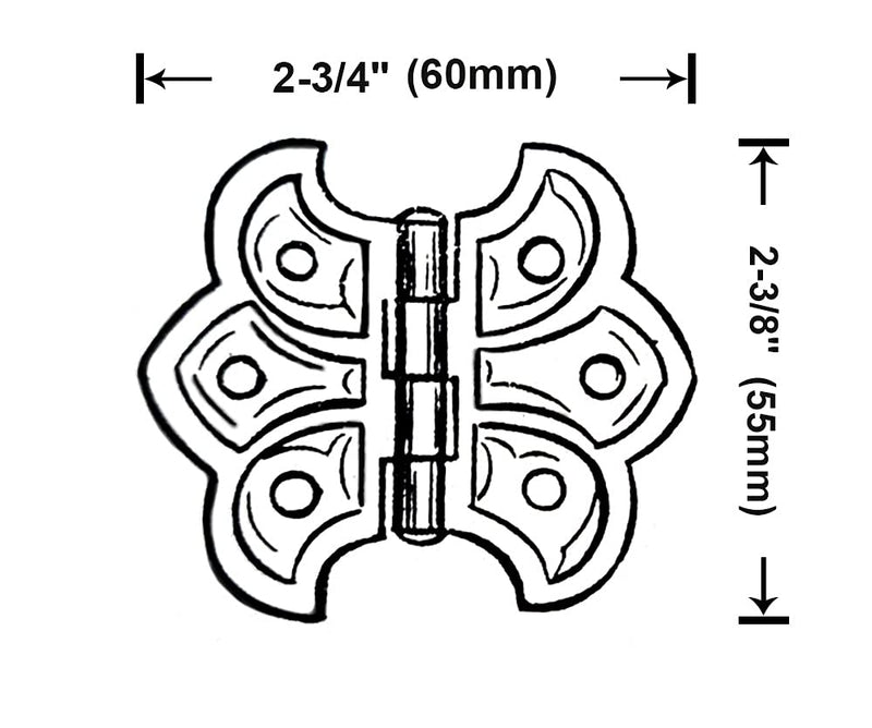QCAA Butterfly Hinge for Cupboard Door, 8 Pack, Nickel Plated, Made in Taiwan 8pack