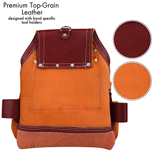FUERI Leather Tool Pouches Heavy Duty Belts Pouch Bags for Men Construction Carpenter Electrician Framer Women Maroon