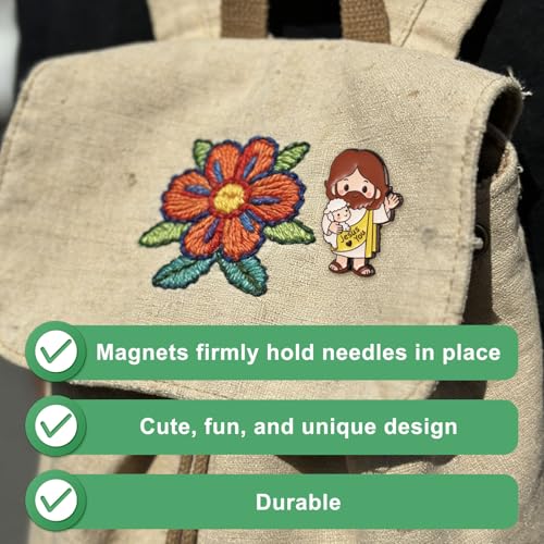 Jesus Needle Holder, Funny Magnetic Cross Stitch Needle Holder, Practical Craft Accessories for Embroidery, Cross Stitch, Needle Painting and Sewing