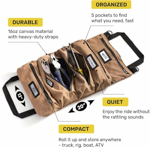 Official Legacy Tool Roll Bag, 5-Pocket, 20 x 12 in, ArmyGreen Legacy - Standard (20 x 12 in) Army Green
