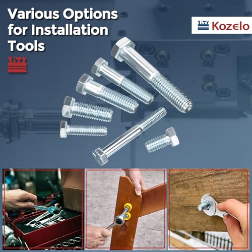 10Pcs Hex Head Screws Bolts-1/2-13x5-1/2 Carbon Steel Grade 5 1/2"-13x5-1/2" Blue White 10