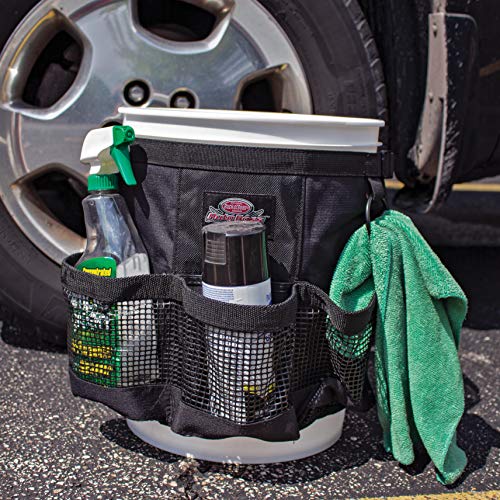 Bucket Boss Auto Boss Wash Boss Organizer for a 5 Gallon Bucket, with Fast-Drying, Exterior Mesh Pockets & Chemical Guys DIRTTRAP02 Cyclone Dirt Trap Car Wash Bucket Insert, Red