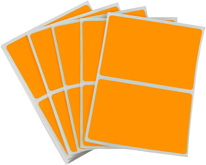 ChromaLabel 2 x 3 inch Permanent Rectangular Color Code Inventory Labels, 50 Stickers per Pack, Fluorescent Orange