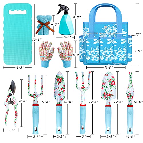 10PCS Purple Garden Tools Set & 11PCS Blue Gardening Gifts for Mom