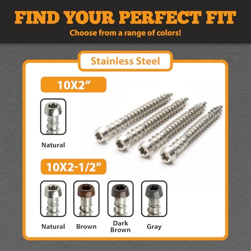 Stainless Steel Screws #10 x 2-1/2 Color Variety Pack - 225 Counts