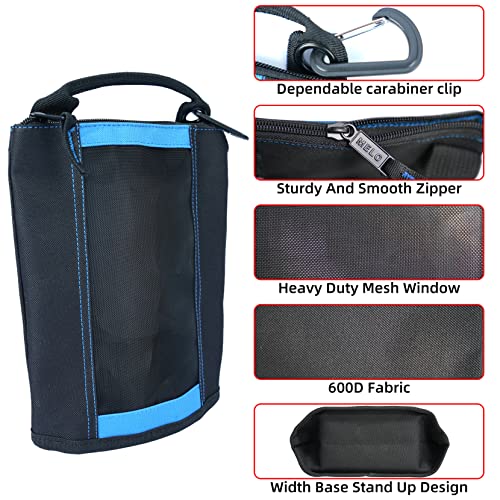 MELOTOUGH Utility Tool Tote bag Combo Kit + Canvas Tool Pouch Small Zipper Tool Bag -Fastener Bag with Carabiner Clip