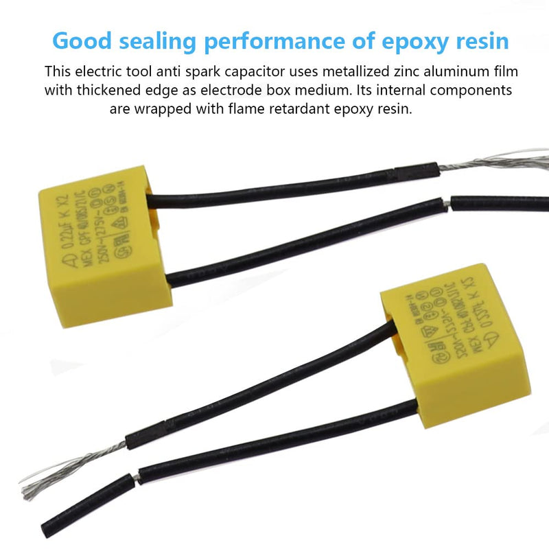 BouGPeng Pack of 2 interference suppression capacitors 0.22µF 275V