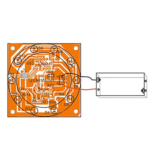 Hailege 2pcs NE555 CD4017 Electronic Lucky Turntable Electronic Production DIY Kit Flash Light DIY for Students Electronics Learning Study