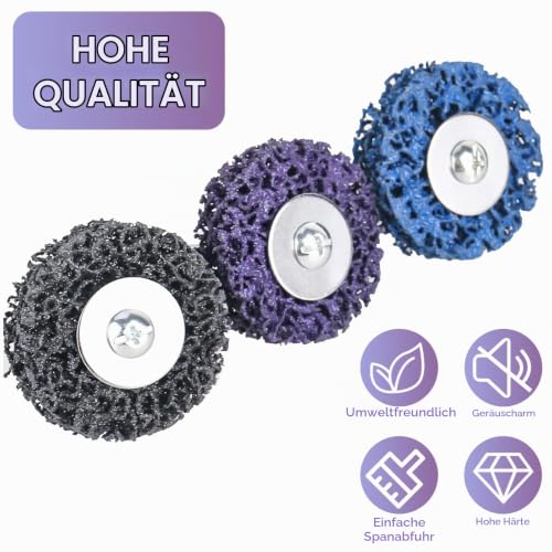 Pack of 9 CSD disc grinding disc, 50 mm grinding attachment for cordless screwdriver, cleaning disc set, grinding for drill, coarse cleaning disc of paint, rust, oxidation cleaning, removal