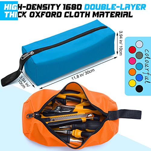 9 Packs Small Tool Pouch Zipper Tool Bags Canvas Waterproof Versatile Hand Zippered Tool Pouches Heavy Duty Multipurpose Zipper Tool Pouch Tote Bag for Organizer Storage (11.8 x 3.9 x 3.9 Inch) 11.8 x 3.9 x 3.9 Inch