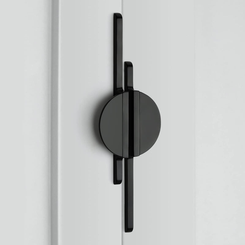 Rergy Cabinet Handles Half Moon Door Pulls and Knobs，2Pack Back 11-1/3inch Hole Center, Decorate Hardware for Kitchen Zinc Alloy Furniture for Dresser Drawer 11.3"/288MM Hole Center(Half Moon Shape) Black 2