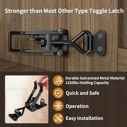 8Pack Heavy Duty Toggle Clamp Latch 4003 Style Pull Clamp Black for Smoker 6Pack