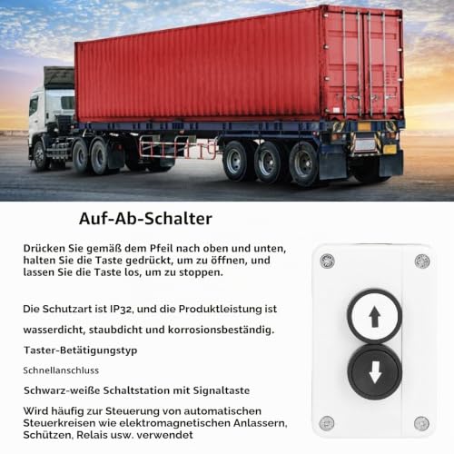 Watris Veiyi Surface Mounted Housing with Push Button Station Box for Winches | Waterproof momentary switch station box, for roller shutter door truck tail lift