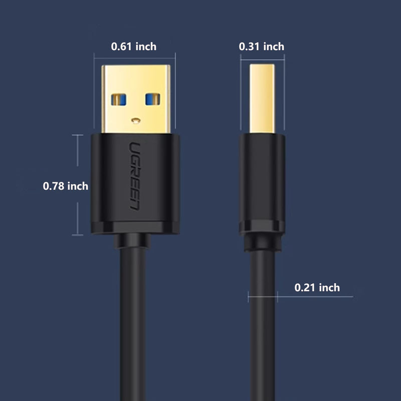 UGREEN USB to USB, 5 Gbps USB 3.0 Cable, Nylon Durable Male to Male Cable, Compatible with Hard Drive, Cooling Fan/pad, Camera, DVD Player, TV, Flash Light, Hub, Monitor, Speaker, and More 6.6 FT