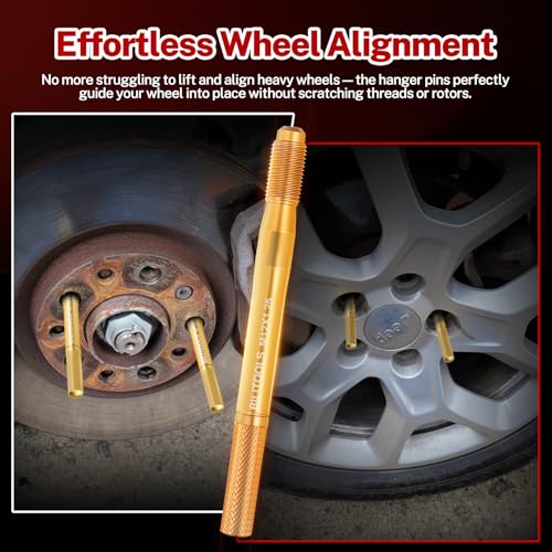 BILITOOLS 8 Piece Master Wheel Hanger Alignment Pin Set, Carbon Steel Wheel Stud Pilot Pins for Lug Bolt Vehicles, M12x1.25, M12x1.5, M14x1.25, M14x1.5