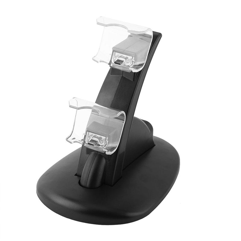 Charger for Ps4 Controller Charger for Ps4 Slim Pro Controller PVC Black USB Dual Charging Charger Docking Station Stand for Ps4 for 4 Slim Pro Controller