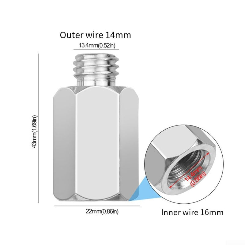 Angle Grinder Interface Connector Adapter Polisher Converter M14 to M16/M16 to M14 (16 to 14) 16 to 14