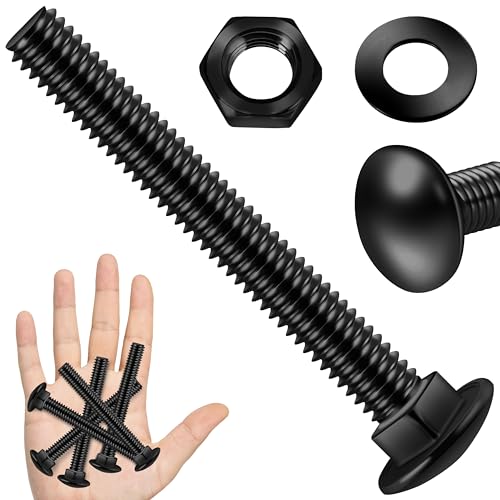 (10Sets) 3/8" x 2-1/2" Hex Head Lag Bolts & (6 Sets) 3/8-16 x 3 Carriage Bolts with Nuts and Washers, Heavy Duty Lag Screws with Washers, 304 Stainless Steel, 3/8 Carriage Bolts Screws