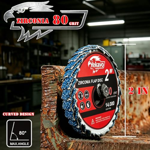 24PCS Curved Flap Disc, 2 Inch 80 Grit Sanding Discs for Metal Polishing 24P 80Grit