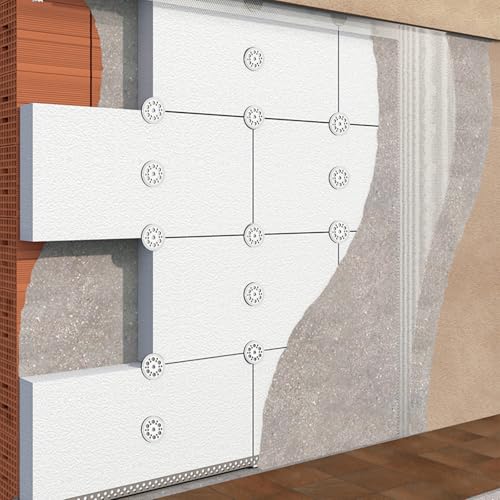 800 Pcs 46 mm White Plastic Washer, Foam Board Fasteners and Load Spreading Polypropylene Washers for Fixing and Fastening Rigid Foam Insulation Board Panels