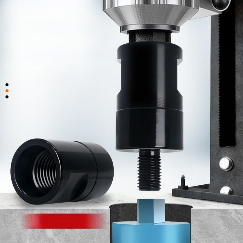 Drill Adapter 1-1/4" to M16 Thread Reducer Carbon Steel Conversion Head with Black Oxide Finish for Secure Connection in Water Drilling Operations