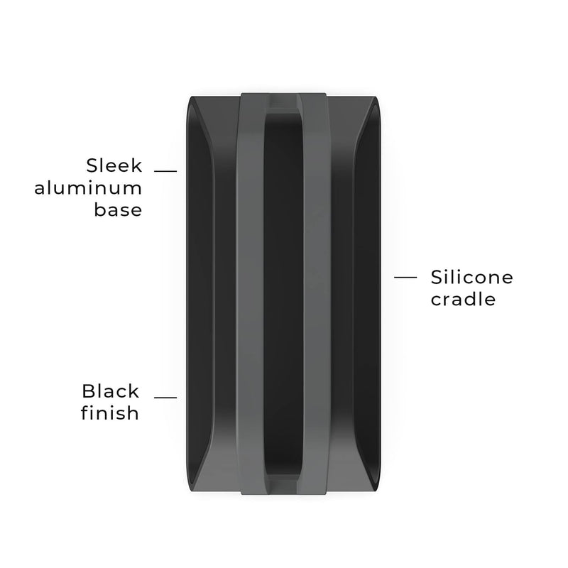 HumanCentric Vertical Laptop Stand Compatible with MacBook Pro and MacBook Air, Holder for Personal Computer Desk Stand, Aluminium, Exchangeable Inserts to Fit Different Device Models, Black