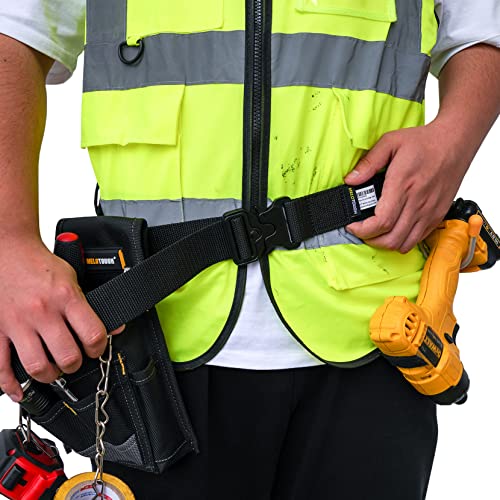 MELOTOUGH Small Tool Holder, Min Work Organizer Tool Pouch and Knife Holder with Snap Clip,Quick Release Tool Belt 1.5 Inch Web Work Tool Belt with Heavy Duty Metal Buckle for Tool Pouch, Construction