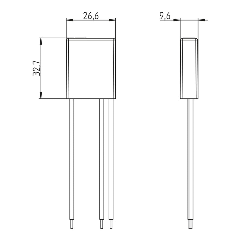 Theben 5400030 OKTO 540 BN Mini Flush-Mounted Push Switch Silent | Ultra-compact 32.7 x 26.6 x 9.6 mm, 150 W LED, pre-assembled cable, 0.2 W stand-by, zero crossing circuit