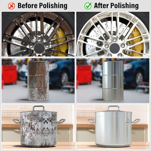 8" Airway Buffing Wheels for 4.5" Angle Grinder, 10PCS Buffer Polisher Wheel for Car, Aluminum Metal Polishing Wheel Pad and Compound Kit for Mirror Finish (5/8" Arbor Hole)