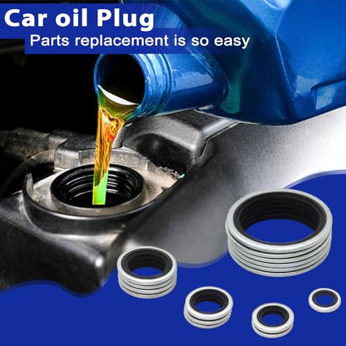 126 Pieces Bonded Seal Dowty Washer, Automotive Self-Centred Dowty Seal Gasket Assortment, 9 SAE Sizes, from 1/8" to 1-1/2"