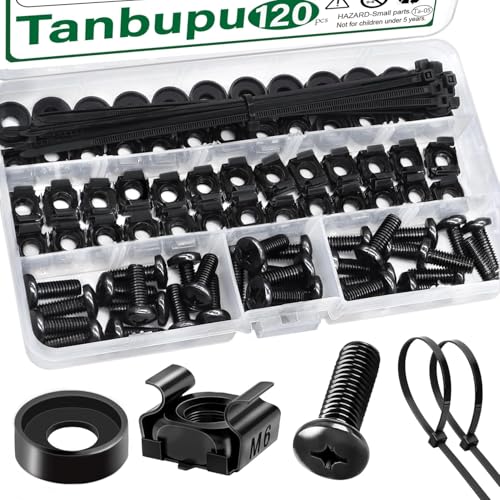 115Pcs Cam Locks+120Pcs Rack Nuts Screws, Washers and Cable Ties