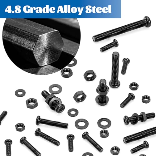 480PCS Machine Screw Assortment Kit M4 M5 M6 Phillips Pan Head for DIY M4M5M6 480PCS