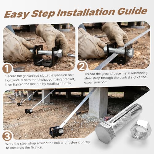 Mobile Home Anchor Bolt with Nut, Expansion Anchor Bolt 8 Pack