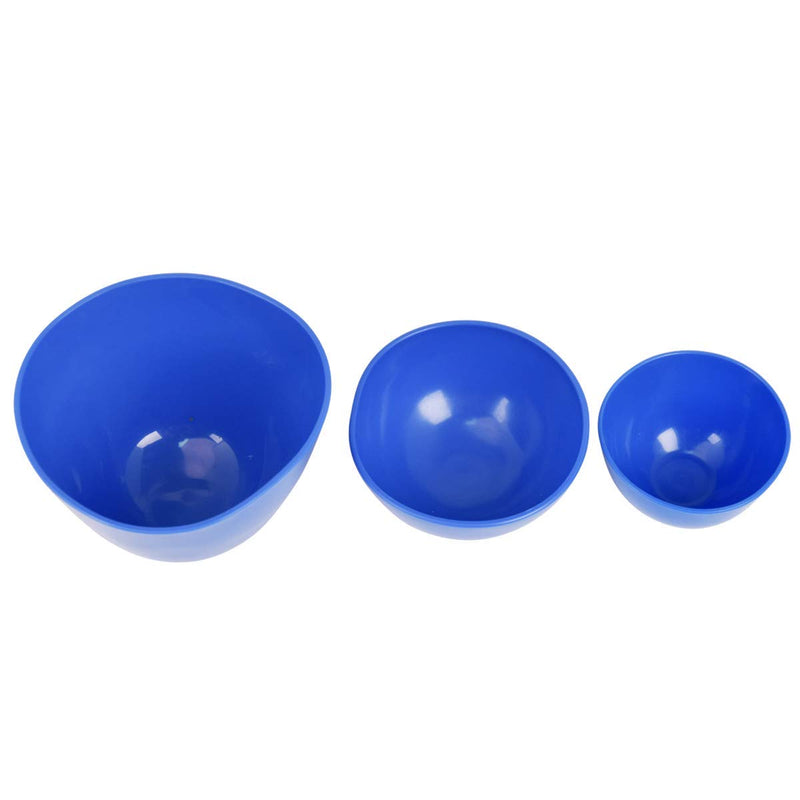 3 flexible rubber mixing bowls, gum plastic spatulas for alginate and plaster materials.