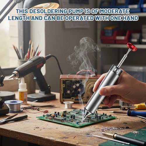Desoldering Pump, Soldering Pump, Desoldering Pump, Super Suction Soldering Suction, Desoldering Iron, Desoldering Tool, Soldering Vacuum Soldering Remover Tool, with 2 Silicone Nozzles Desoldering