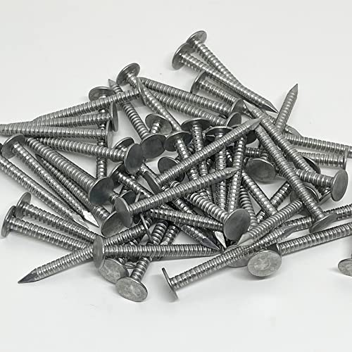 (1000) 1.25”-RING SHANK ALUMINUM - ROOFING SIDING NAILS - Vinyl & Aluminum Siding & Facia Trim Nail – Aluminum metal secure holding Ring Shank nail – 1.25 in 1000-Pack