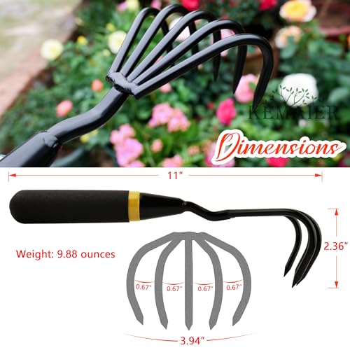 KEMAIER Heavy Duty Garden Trowel and Stainless Steel Hand Cultivator