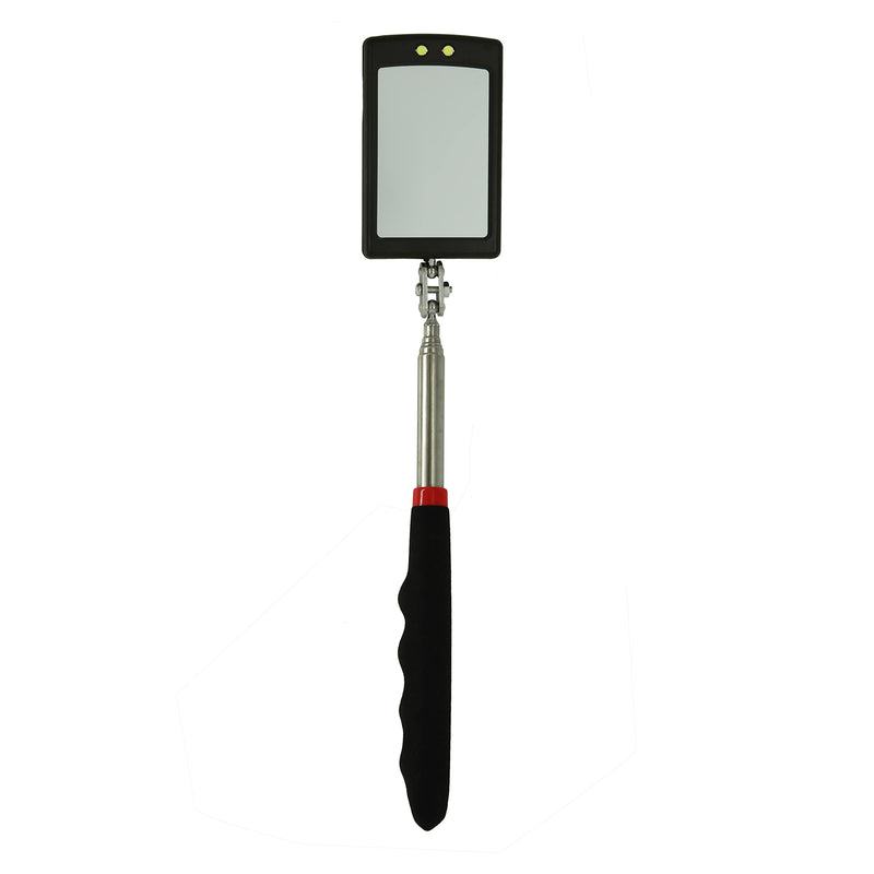Telescoping Inspection Mirror Mechanics Mirror with 2 LED Lighted, Mirror on a Stick Handle Tool for Checking Observing Vehicle Small Parts,Present for Christmas, Birthday Everyday Carry (4 PCS) 4 PCS