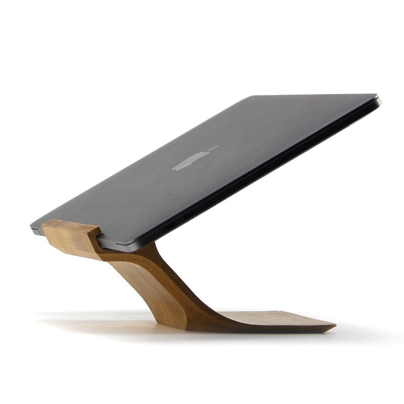 XDK Wood Laptop Stand for Desk, Ergonomic Height Riser for Notebook Computer up to 15 Inches, Wooden Holder for MacBook/Aluminum Laptops