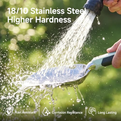 PrunePro Garden Hand Tools Set: 3 Pack Gardening Tools Trowel Transplanter Cultivator Stainless Steel Ergonomic Yard Tool Kit