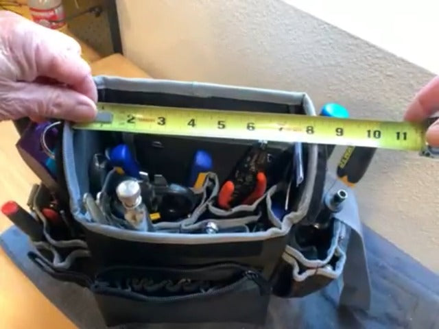 Chyaidach Electrician Tool Bag, 30-Pockets Heavy Duty Tool Pouch with Hard Bottom & Shoulder Strap, Utility Toolbox Storage Organizer for Service Tech HVAC Electrical Plumber