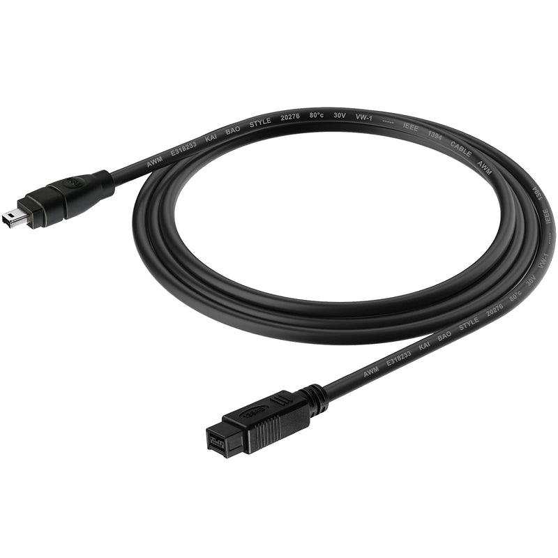 6FT Firewire High Speed IEEE 1394 Firewire 800 to Firewire 400 Cable, 1394B 800-400 IEEE 9 Pin Male to 4 Pin Male Cable for MacBook Pro, Mac Mini, iMac PC, Digital Cameras, SLR