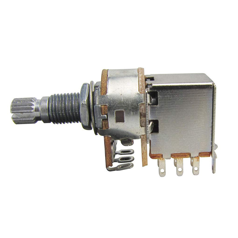 FLEOR B500K Push Pull Potentiometer Linear Taper Pots 18mm Long Split Shaft for Electric Guitar Control Switch Parts, 2 Pack Long Shaft