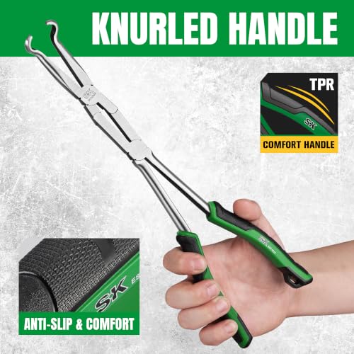 SK 3-Piece Hose Pliers Set, 13'' Double Jointed Long Reach Hose Grip Pliers