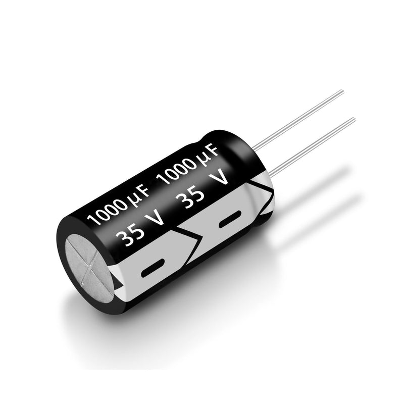 35V 1000µF 50/60HZ Aluminium Electrolytic Capacitors, 13 x 20 mm, Capacitors 1000uF 35V, Suitable for a Wide Range of Electronic Applications, Household Appliances and Switching Power Supplies (Pack 1000µF 35V