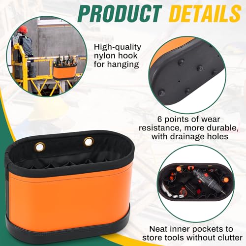 Oval Hard Bucket Tool Bag 14 Pocket Lineman 1 Classic
